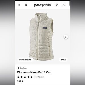 Women’s Patagonia Nano Puff Vest in Birch White